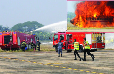 শাহ আমানত বিমানবন্দরে অগ্নি নির্বাপণ মহড়া